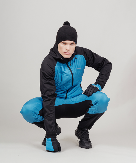 NSM850179 Куртка NordSki Hybrid Hood black/light blue