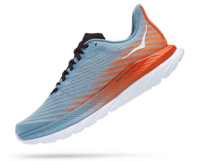 1127893MSP Кроссовки муж. HOKA M MACH 5, цв. голубой-оранжевый 