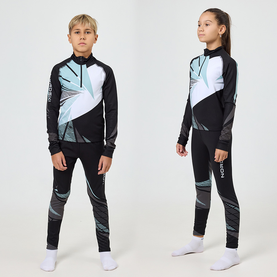 NSJ678906 Гоночный костюм Nordski Jr. Heat Black/Ice Mint