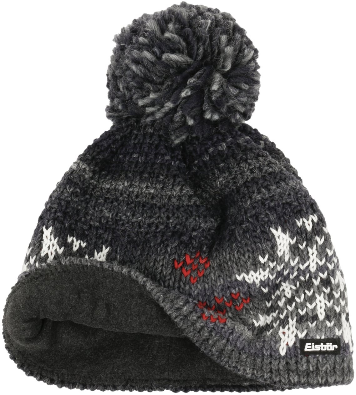 30656-108 Шапка унисекс EISBAR Ike Pompon, OS (M), цв. графит-белый